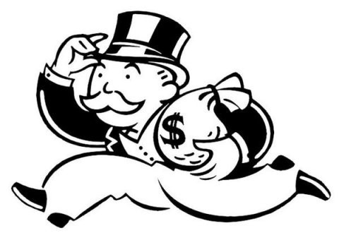 Monopoly Man running away with money from tax loopholes