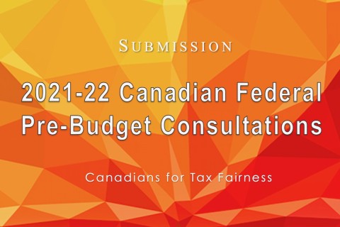 2021 2022 Federal Pre-Budget Consultations submission Canadians for Tax Fairness